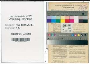 Entnazifizierung Juliane Buescher , geb. 24.10.1893 (Telefonistin)