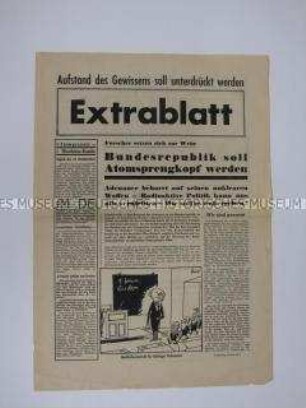 Sonderdruck aus der Friedensbewegung der Bundesrepublik gegen die atomare Aufrüstung