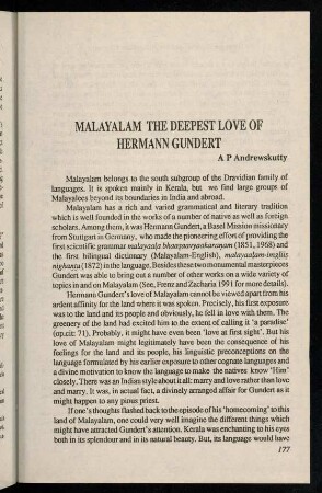 177-181, Malayalam the deepest love of Hermann Gundert