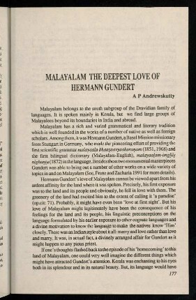 177-181, Malayalam the deepest love of Hermann Gundert