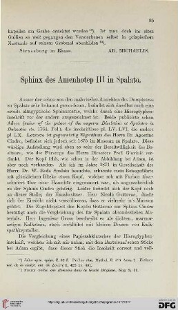 1: Sphinx des Amenhotep III in Spalato