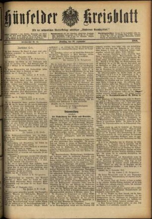 Ausgabe vom Dienstag, den 26. September 1916.