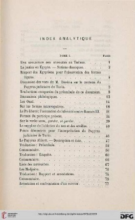 Index Analytique