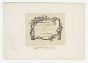 Tafel mit Kletterpflanze, Titelblatt der Folge "Zeichenunterricht im Hinblick auf die Landschaft"