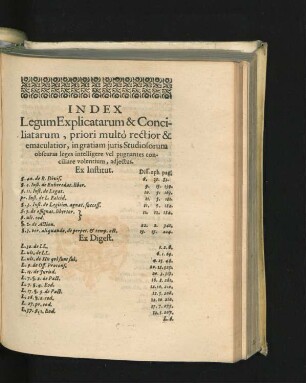 Index Legum Explicatarum & Conciliatarum