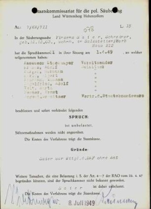 Saier, Vinzenz