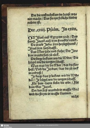 Der cxiiii. Psalm. In exitu