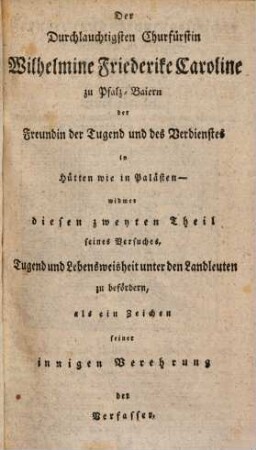 Noth- und Hülfsbüchlein oder lehrreiche Freuden- und Trauergeschichte der Einwohner zu Mildheim, 2