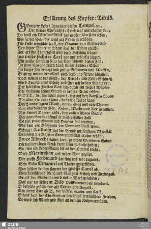 Erklärung des Kupfer-Tituls