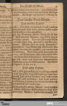 Das fünffte Buch Mosis.