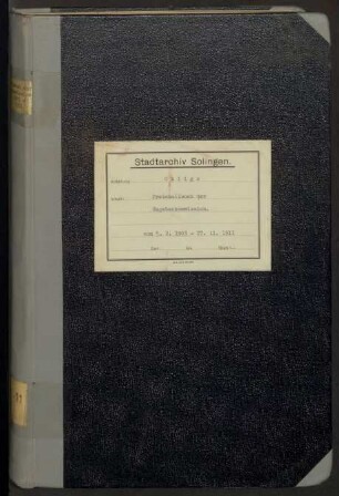 Ohligs: Wegebaukommission 1903-1911