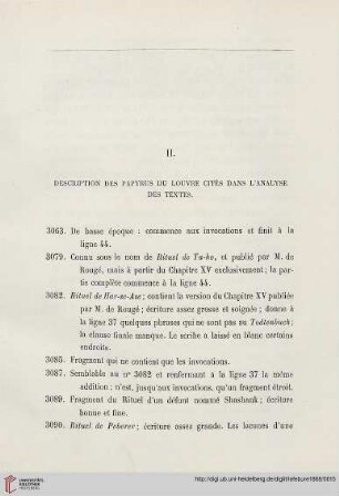 II. Description des papyrus du Louvre cités dans l'analyse des textes