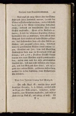 Von der Zubereitung des Malzes.