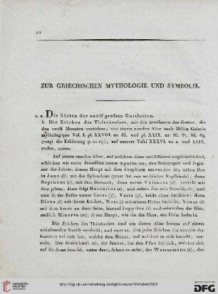 Zur griechischen Mythologie und Symbolik