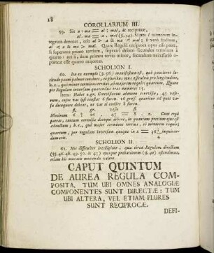 Caput Quintum De Aurea Regula Composita, Tum Ubi Omnes Analogiæ Componentes Sunt Directæ: Tum Ubi Altera, Vel Etiam Plures Sunt Reciprocæ.