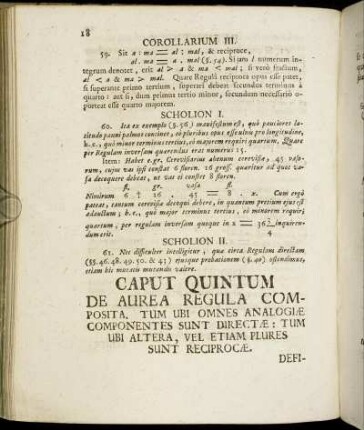Caput Quintum De Aurea Regula Composita, Tum Ubi Omnes Analogiæ Componentes Sunt Directæ: Tum Ubi Altera, Vel Etiam Plures Sunt Reciprocæ.