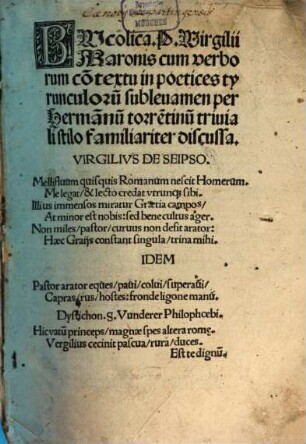 Buccolica : cum verborum contextu