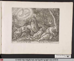 Christus und die schlafenden Jünger im Garten Gethsemane.