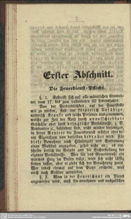 Erster Abschnitt. Die Feuerdienst-Pflicht