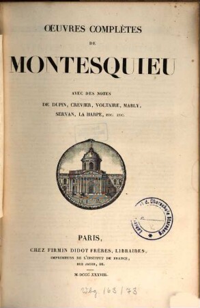 Oeuvres complètes de Montesquieu