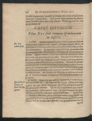 Caput Septimum. Filius Dei fuit tempore Israelitarum in deserto