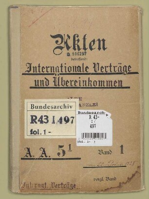 Staatsverträge und internationale Übereinkommen: Bd. 1