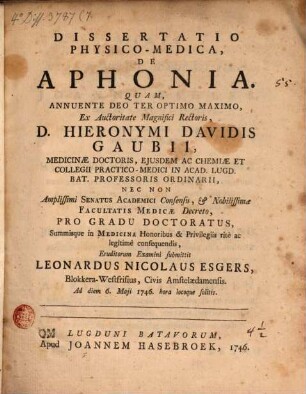 Diss. phys. med. de aphonia