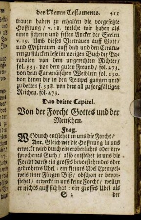Das dritte Capitel. Von der Forcht Gottes und der Menschen.