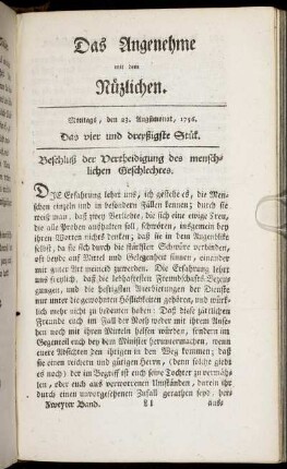 Das vier und dreyßigste Stück. Montags, den 23. Augustmonat, 1756.