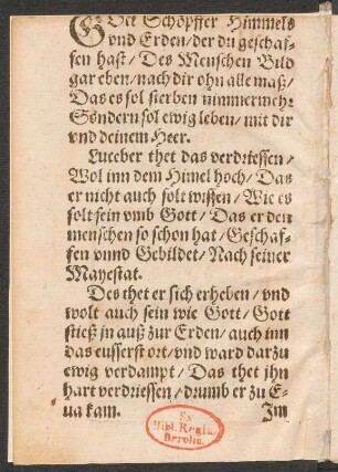 GOtt Schöpffer Himmels || vnd Erden/ der du geschaf=||fen hast/