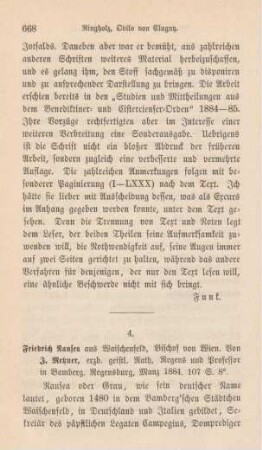 668-669 [Rezension] Metzner, Joseph, Friedrich Nausea aus Waischenfeld, Bischof von Wien