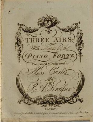 Three airs with variations : for the piano forte ; op. 6