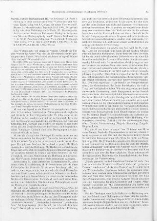 51-54 [Rezension] Marcel, Gabriel, Werkauswahl