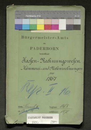 Kämmerei- und Nebenrechnungen 1867
