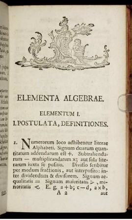 I. Postulata, Definitiones.