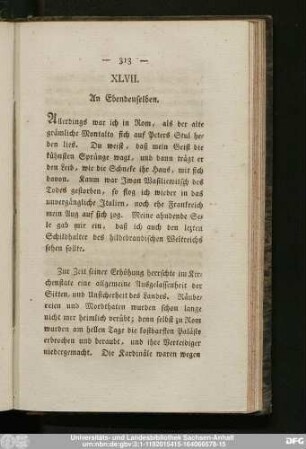 XLVII. An Ebendenselben.