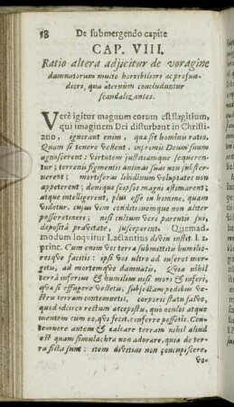 Cap. VIII. Ratio altera adjicitur de voragine damnatorum [...]