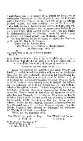 Schullasten der Beamten in Beziehung auf ihren Wohnsitz; Ausgleichung zwischen den betheiligten, zu einem Schulverband gehörigen Gemeinden : [V. Elementarschulwesen]
