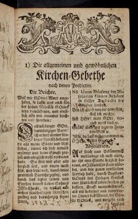 1-13, 1. ... Kirchen-Gebethe