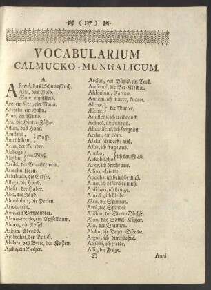 Vocabularium Calmucko - Mungalicum.