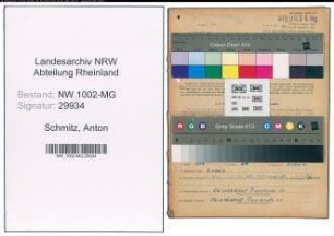 Entnazifizierung Anton Schmitz , geb. 25.08.1912 (Fahrer)