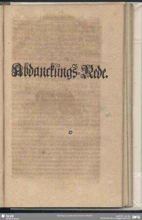 Abdankung : Abdanckungs-Rede