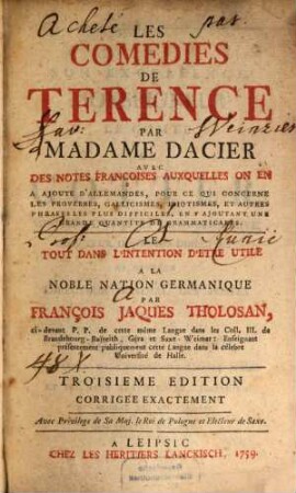 Les Comedies De Terence