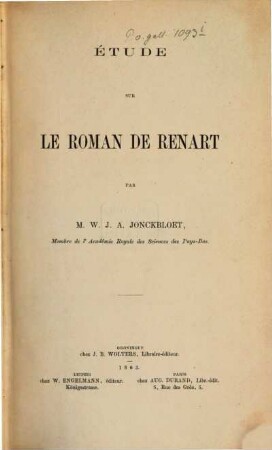 Etude sur le Roman de Renart