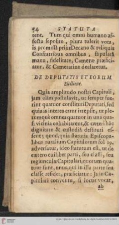 De deputatis et eorum electione