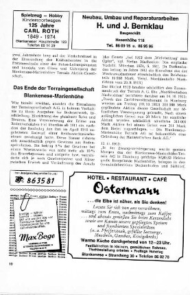 Das Ende der Terraingesellschaft Blankenese-Marienhöhe