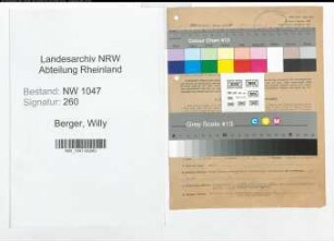 Entnazifizierung Willy Berger , geb. 30.09.1901 (Beamter)