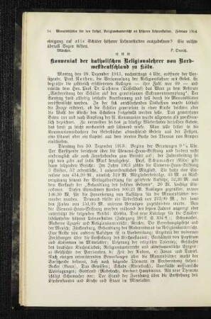 Konveniat der katholischen Religionslehrer von Nordwestdeutschland zu Köln