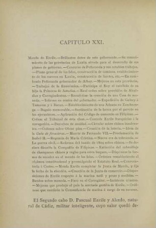 Capítulo XXI. Mando de Enrile. - ...