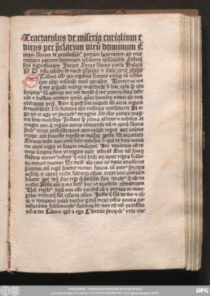Tractatulus de miseria curialium